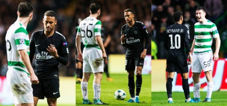 Neymar se burló de un jugador juvenil del Celtic