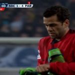 Dani Alves de portero contra Sochaux