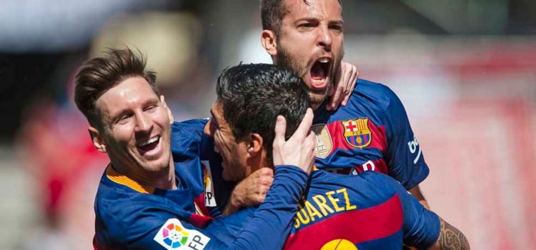 El genial GIF de Messi, Suárez y Alba