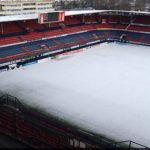 Los estadios de Europa se cubren de nieve