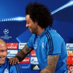 El festejo de Marcelo con Zidane