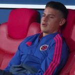James Rodríguez llora por la eliminación de Colombia