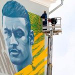 Como Messi y Cristiano, Neymar también tiene su mural en Kazán