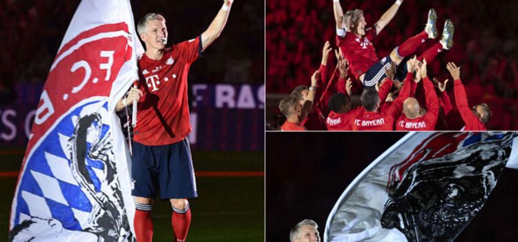 Schweinsteiger y su golazo en partido de despedida con el Bayern Munich