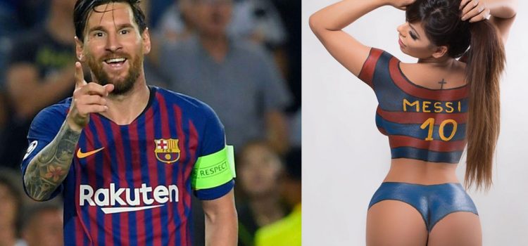 Miss BumBum festejó los 700 partidos de Messi con el Barcelona