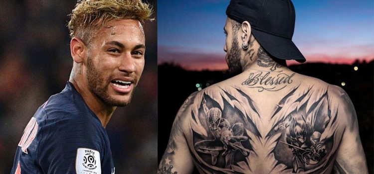 Neymar se tatuó a Spiderman y Batman en su espalda