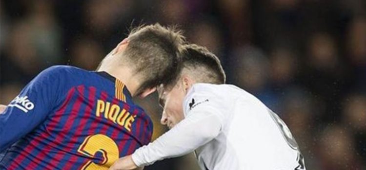 ¡Tremendo! Mira cómo le dejó el ojo Piqué a Kevin Gameiro