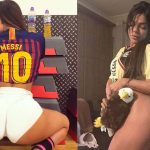 Mira cómo celebró Miss Bumbum el triunfo del Barcelona y América de México