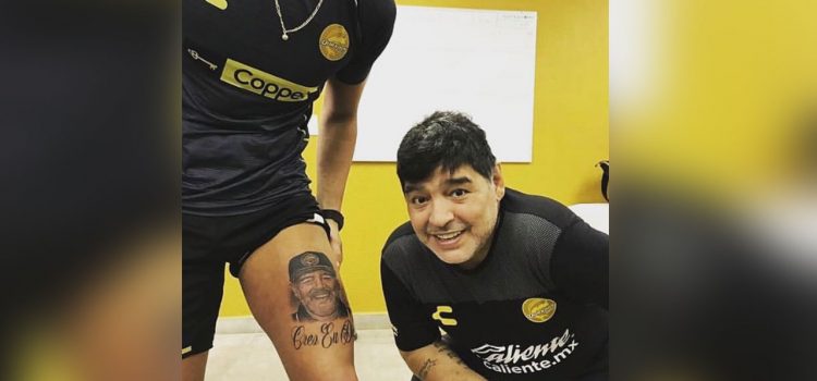 Portero de Dorados se tatuó el rostro de Diego Maradona