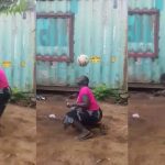 Mujer garífuna sorprende por su extraordinario talento con el balón de fútbol
