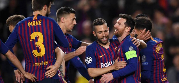 Con doblete de Messi, Barcelona golea a Lyon y se mete en cuartos de Champions