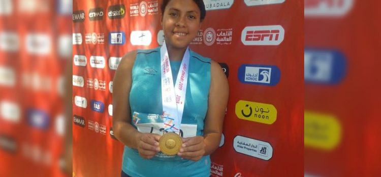 Hondureña Eufemia Velásquez conquista medalla de oro en Olimpiadas Especiales de Abu Dhabi
