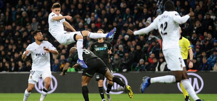 Guedes clasifica al Valencia con un gol a los 93 minutos ante el Krasnodar