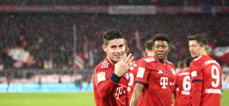 James marca un triplete en la goleada del Bayern Múnich sobre el Mainz