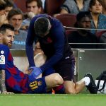 Messi sufre una elongación del aductor de la pierna izquierda