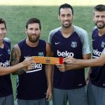Messi, Busquets, Piqué y Sergi Roberto, los capitanes del Barça de Koeman