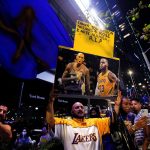 Los Lakers homenajean a Kobe Bryant en sus festejos del título NBA