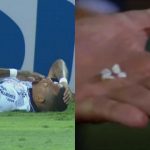 Futbolista del Corinthians pierde 4 dientes y un compañero se los da al árbitro (VÍDEO)