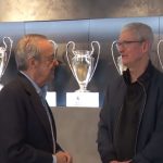 Florentino Pérez recibe a Tim Cook, director ejecutivo de Apple, en la Ciudad Real Madrid